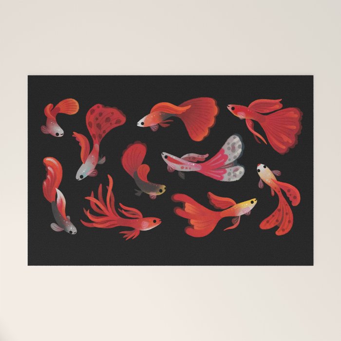 Red guppy Welcome Mat Gallery Image 1