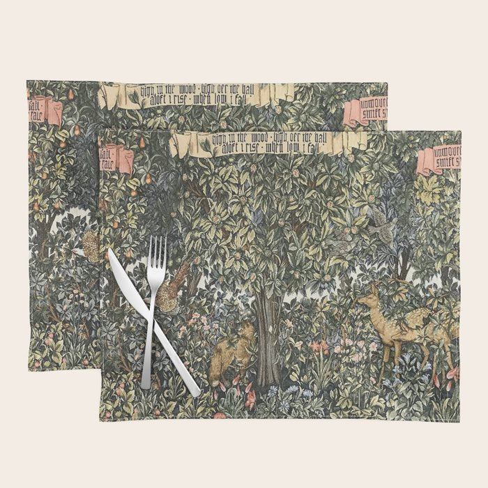 William Morris Verdure Greenery Placemat Gallery Image 1