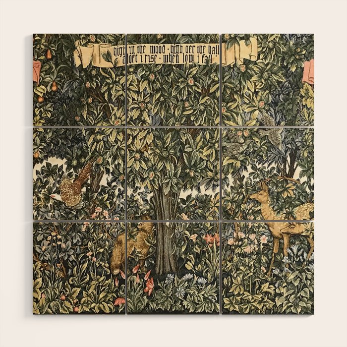 William Morris Verdure Greenery Wood Wall Art Gallery Image 1