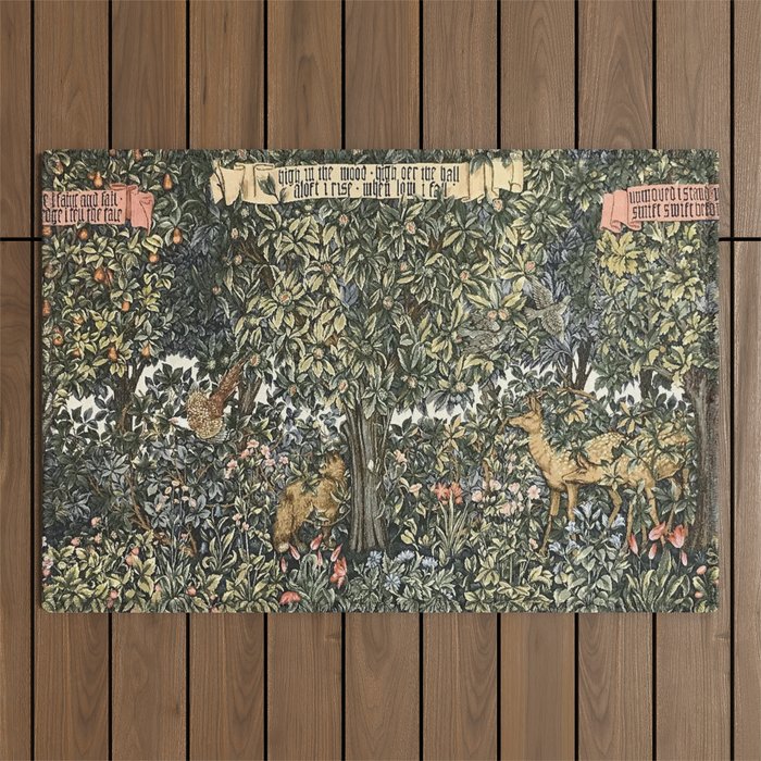 William Morris Verdure Greenery Outdoor Rug Gallery Image 1