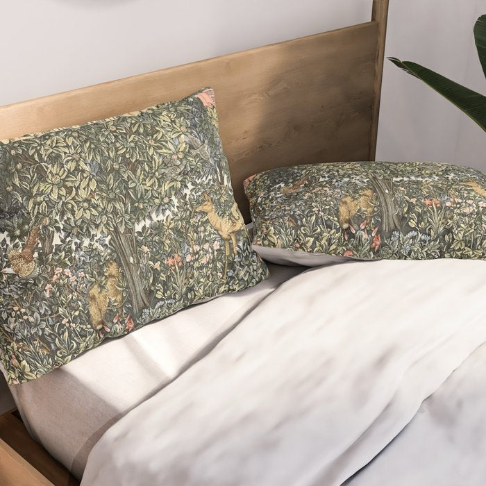 William Morris Verdure Greenery Pillow Sham Gallery Image 2