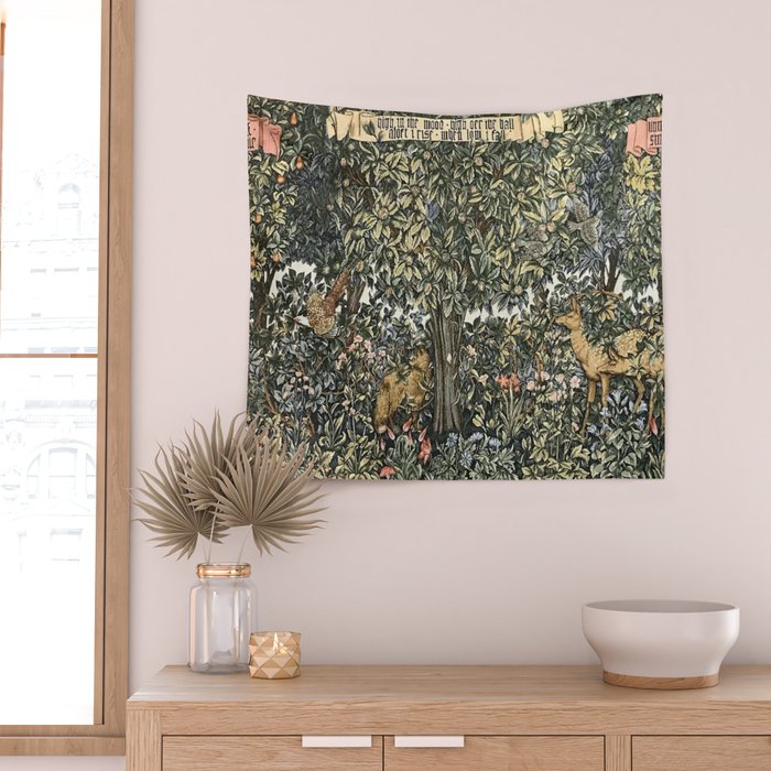 William Morris Verdure Greenery Wall Tapestry Gallery Image 2