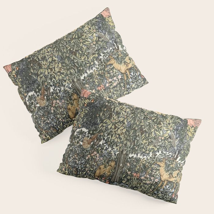 William Morris Verdure Greenery Pillow Sham Gallery Image 1