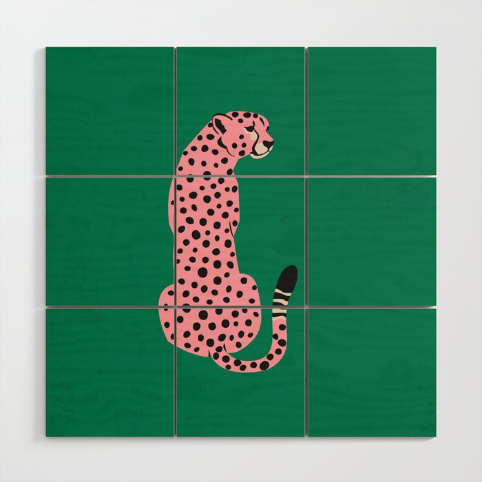 The Stare: Pink Cheetah Edition Wood Wall Art Gallery Image 1