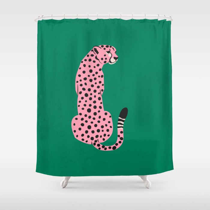 The Stare: Pink Cheetah Edition Shower Curtain Gallery Image 1