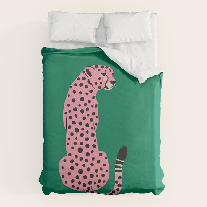 The Stare: Pink Cheetah Edition Duvet Cover Gallery Image 6