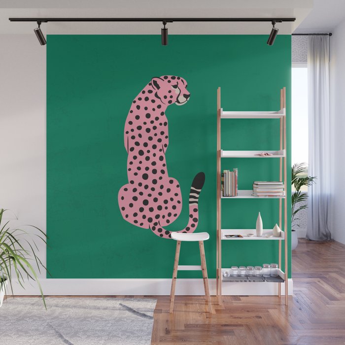 The Stare: Pink Cheetah Edition Wall Mural Gallery Image 1