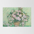 Pink Roses Van Gogh Rug Gallery Image 2