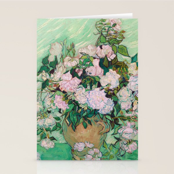 Pink Roses Van Gogh Stationery Card Gallery Image 2