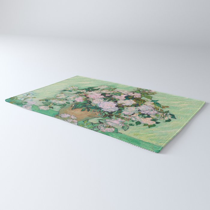 Pink Roses Van Gogh Rug Gallery Image 3
