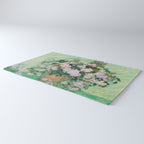 Pink Roses Van Gogh Rug Gallery Image 3