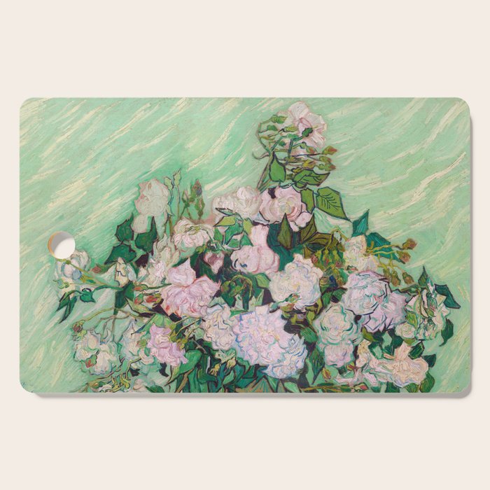 Pink Roses Van Gogh Cutting Board Gallery Image 1