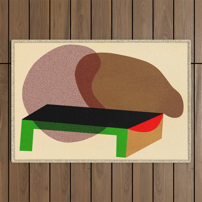 Colorful abstract shapes 01 Outdoor Rug Gallery Image 1