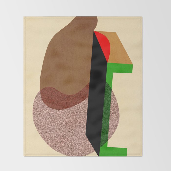 Colorful abstract shapes 01 Throw Blanket Gallery Image 2