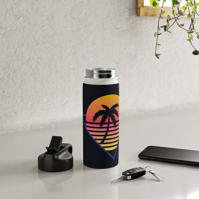 Retrowave sunset 3 / 80s - 90s Retro Water Bottle Gallery Image 4