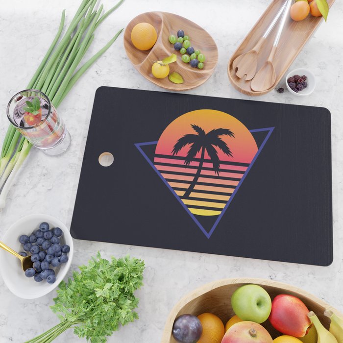 Retrowave sunset 3 / 80s - 90s Retro Cutting Board Gallery Image 2