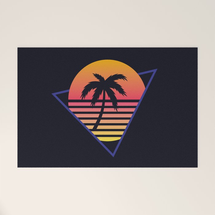Retrowave sunset 3 / 80s - 90s Retro Welcome Mat Gallery Image 1