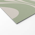 New Groove Retro Swirl Abstract Pattern in Sage and Beige Welcome Mat Gallery Image 2