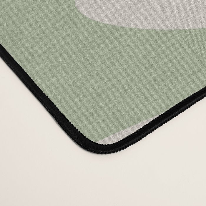 New Groove Retro Swirl Abstract Pattern in Sage and Beige Desk Mat Gallery Image 4