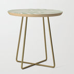 New Groove Retro Swirl Abstract Pattern in Sage and Beige Side Table Gallery Image 1