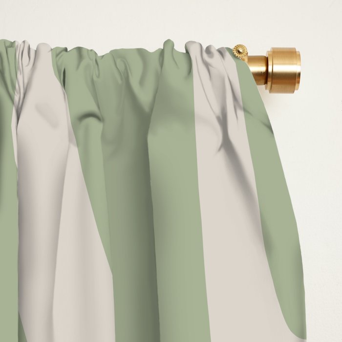 New Groove Retro Swirl Abstract Pattern in Sage and Beige Window Curtain Gallery Image 2