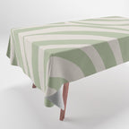 New Groove Retro Swirl Abstract Pattern in Sage and Beige Tablecloth Gallery Image 1
