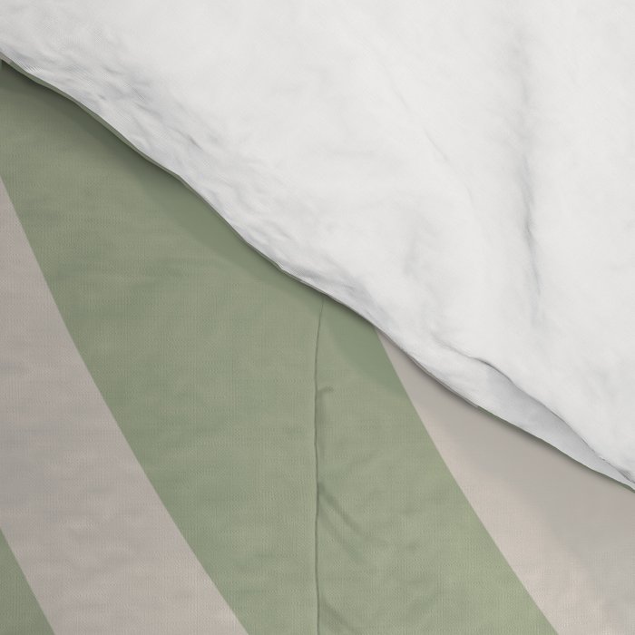 New Groove Retro Swirl Abstract Pattern in Sage and Beige Comforter Gallery Image 4