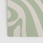 New Groove Retro Swirl Abstract Pattern in Sage and Beige Poster Gallery Image 3