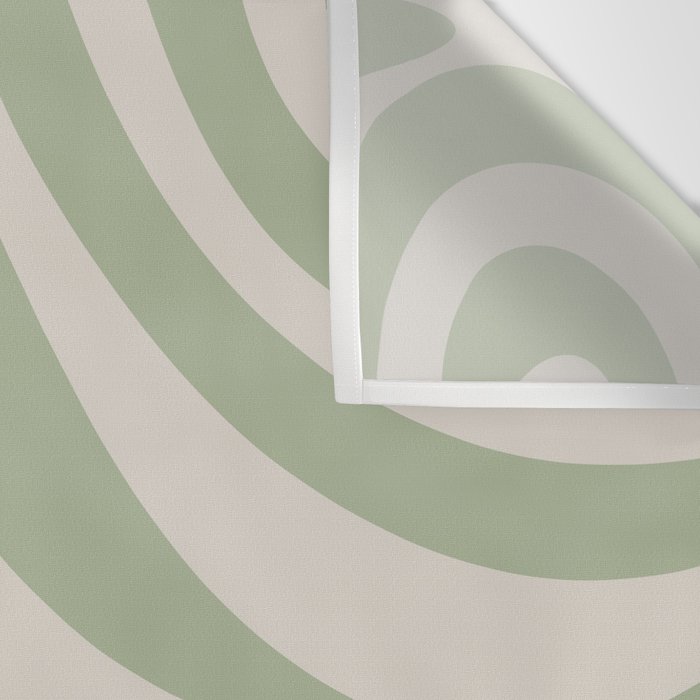 New Groove Retro Swirl Abstract Pattern in Sage and Beige Wall Tapestry Gallery Image 3