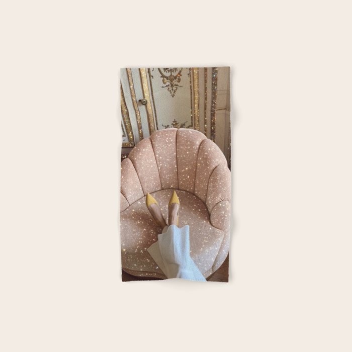 THE WEEKEND | glitter collage artwork by Yana Potter aesthetic | charm| shoes | shiny Bath Towel Gallery Image 1