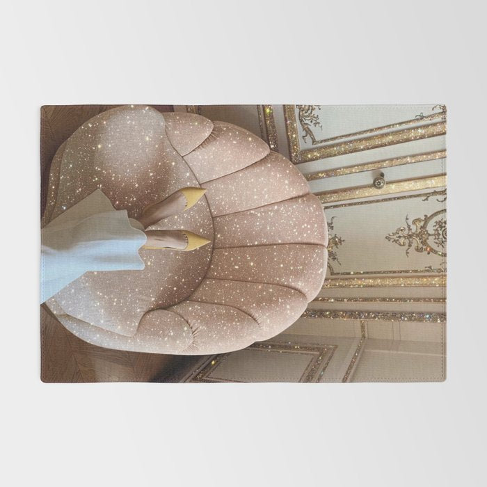 THE WEEKEND | glitter collage artwork by Yana Potter aesthetic | charm| shoes | shiny Rug Gallery Image 2