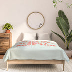 Actually Life is Beautiful and I Have Time typography print in pastel green and red Comforter Gallery Image 3