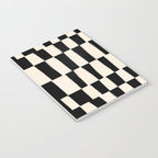 Wave Checks: Noir Black Handpainted Pattern Notebook Gallery Image 3