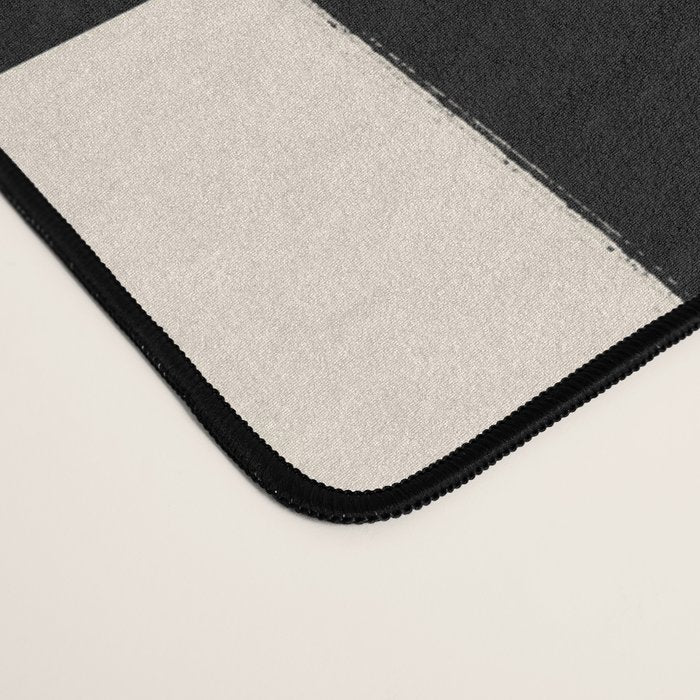 Wave Checks: Noir Black Handpainted Pattern Desk Mat Gallery Image 4