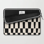 Wave Checks: Noir Black Handpainted Pattern Laptop Sleeve Gallery Image 2