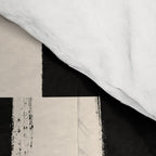 Wave Checks: Noir Black Handpainted Pattern Comforter Gallery Image 4