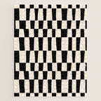 Wave Checks: Noir Black Handpainted Pattern Jigsaw Puzzle Gallery Image 1