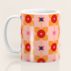 Mid Century Retro Floral Geometric Pattern Coffee Mug Gallery Image 3
