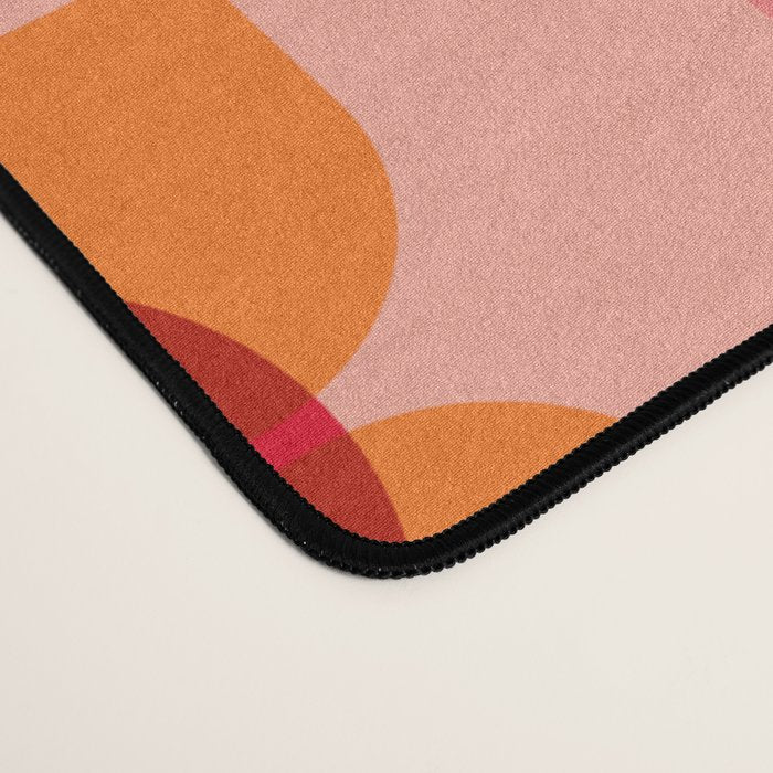 Mid Century Retro Floral Geometric Pattern Desk Mat Gallery Image 4
