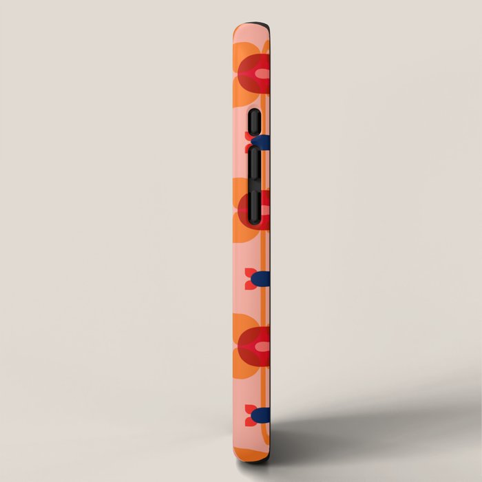 Mid Century Retro Floral Geometric Pattern iPhone Case Gallery Image 2