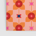 Mid Century Retro Floral Geometric Pattern Poster Gallery Image 3