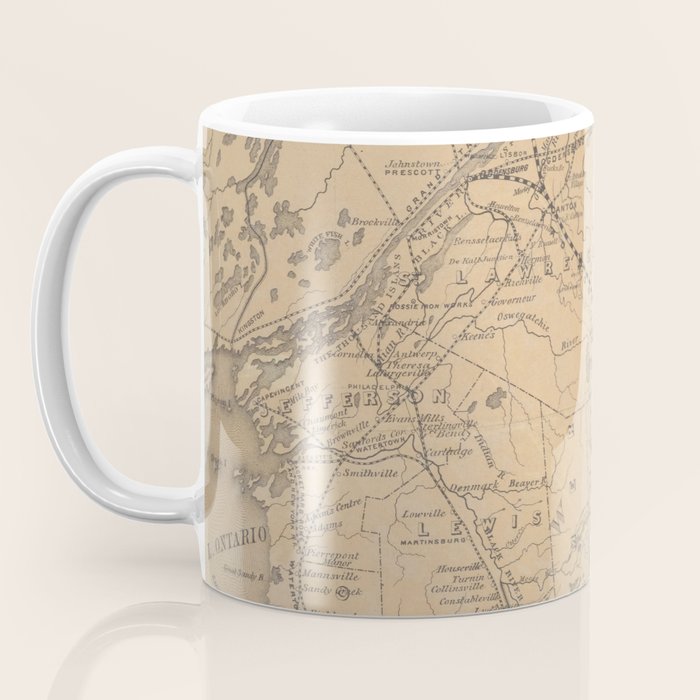 Vintage Adirondack Mountains Railroad Map (1895) V.2 Coffee Mug Gallery Image 3