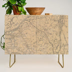 Vintage Adirondack Mountains Railroad Map (1895) V.2 Credenza Gallery Image 1