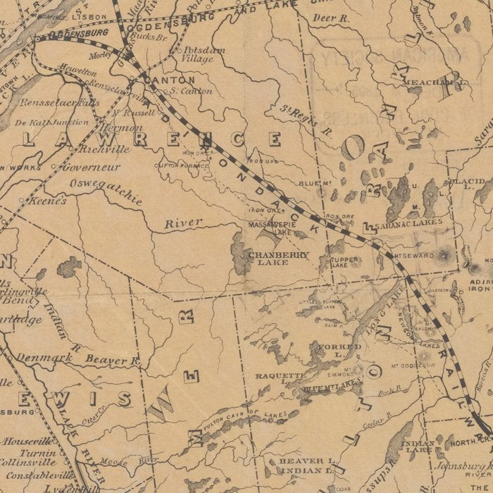 Vintage Adirondack Mountains Railroad Map (1895) V.2 Coffee Mug Gallery Image 2