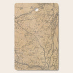 Vintage Adirondack Mountains Railroad Map (1895) V.2 Cutting Board Gallery Image 1