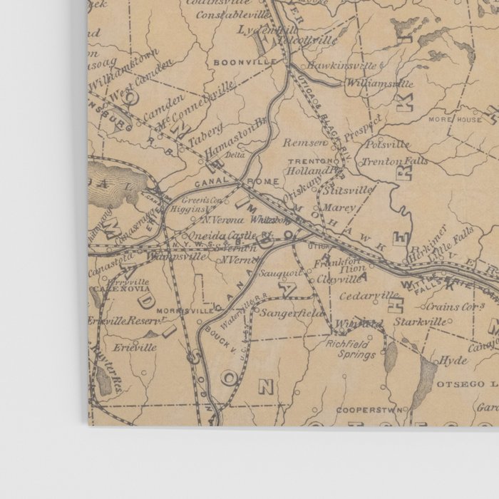 Vintage Adirondack Mountains Railroad Map (1895) V.2 Poster Gallery Image 3