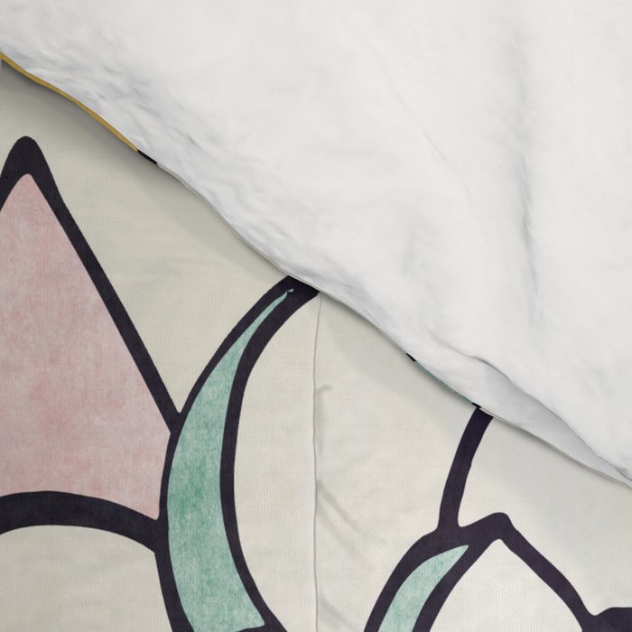 Succulent and triangles seamless pattern Comforter Gallery Image 4