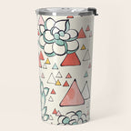 Succulent and triangles seamless pattern Travel Mug Gallery Image 2