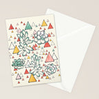 Succulent and triangles seamless pattern Stationery Card Gallery Image 2