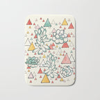Succulent and triangles seamless pattern Bath Mat Gallery Image 1